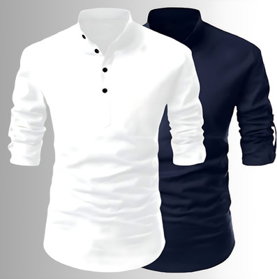 KASHIBAACREATION Men Self Design Straight Kurta(Multicolor)