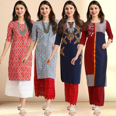 1 Stop Fashion Women Printed A-line Kurta(Multicolor)