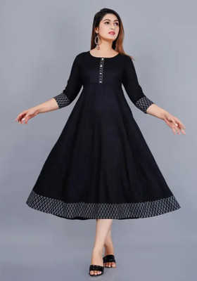 Gorgeous Drees Women A-line Black Knee Length Dress
