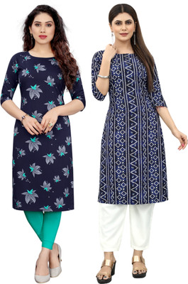 MARIDI FASHION Women Printed Straight Kurta(Multicolor)