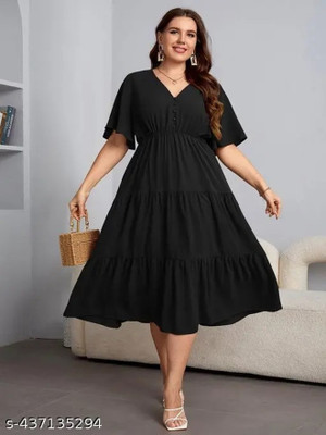 Sahiba creation Women Self Design A-line Kurta(Black)