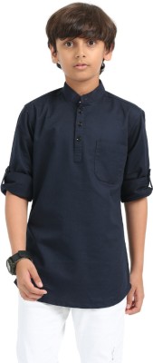 Rs fashions Boys Solid Flared Kurta(Dark Blue)