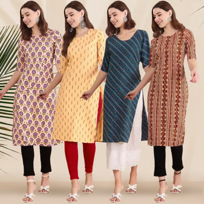 1 Stop Fashion Women Printed A-line Kurta(Multicolor)