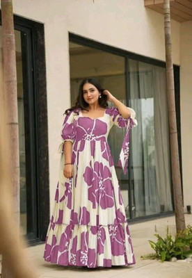 swara creation Women Self Design Anarkali Kurta(Pink)