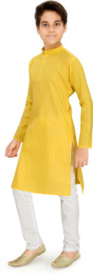 Liten Boys Solid A-line Kurta(Yellow)