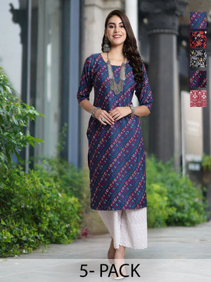 Moda Rapido Women Printed A-line Kurta(Multicolor)