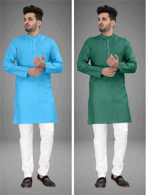 UNIQUE MOMENTS Men Solid A-line Kurta(Multicolor)