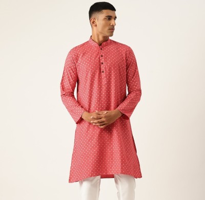 ARMAAN ETHNIC Men Printed Straight Kurta(Red)