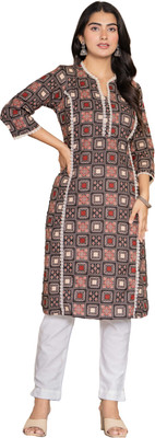 STITCHMART Women Printed Straight Kurta(Multicolor)