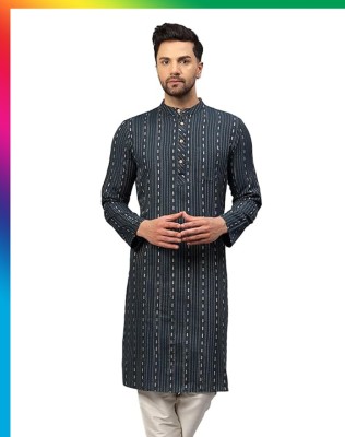 Merlins Men Printed Straight Kurta(Multicolor)