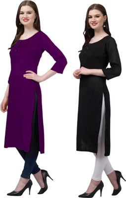 Coft Women Solid Straight Kurta(Multicolor)