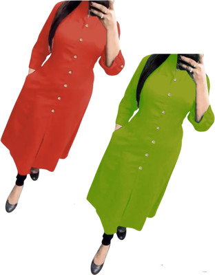 Maa Meladi Creation Women Solid A-line Kurta(Multicolor)