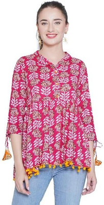 MISHIKA ENTERPRISES Women Floral Print A-line Kurta(Pink)