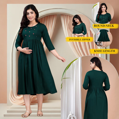 simran Women Self Design Anarkali Kurta(Green)