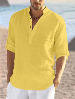Fifth U Men Solid Straight Kurta(White)