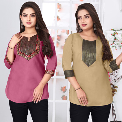 FSR Women Solid A-line Kurta(Multicolor)