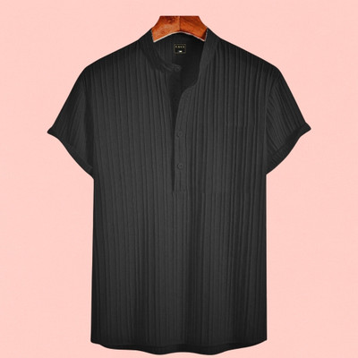 ANITA FASHION Men Self Design Straight Kurta(Black)