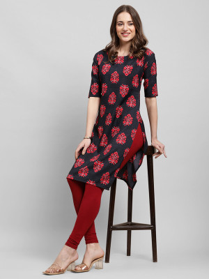 1 Stop Fashion Women Printed Straight Kurta(Red)