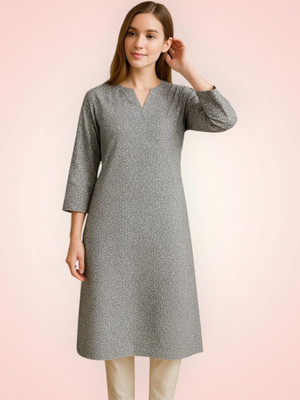 HouseOfCommon Women Printed A-line Kurta(Grey)
