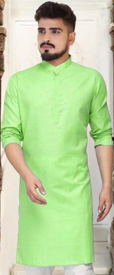 Rashmi Genz Men Printed Straight Kurta(Light Green)