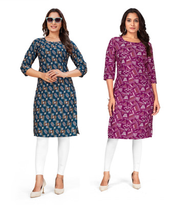 PAYAL POLYESTER Women Printed A-line Kurta(Multicolor)