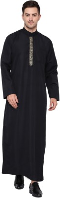 Kanya designs Men Solid Straight Kurta(Black)