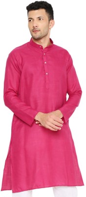 MAHARAJA Men Solid Straight Kurta(Pink)