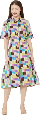 ARCH ELEMENTS Women Printed Frontslit Kurta(Multicolor)