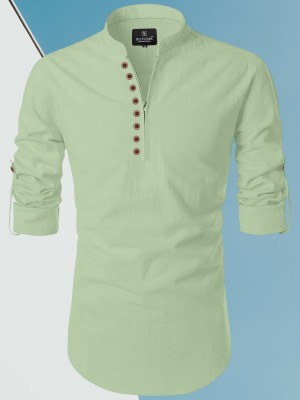 KESHAV Men Solid Straight Kurta(Light Green)