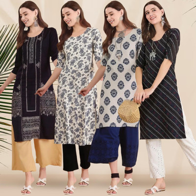 1 Stop Fashion Women Printed A-line Kurta(Multicolor)