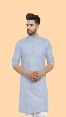 VINAARI Men Solid A-line Kurta(Grey)