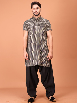 Shiwam Ethnix Men Printed A-line Kurta(Multicolor)