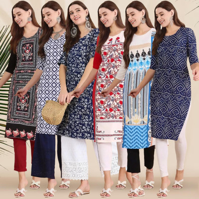 1 Stop Fashion Women Printed A-line Kurta(Multicolor)