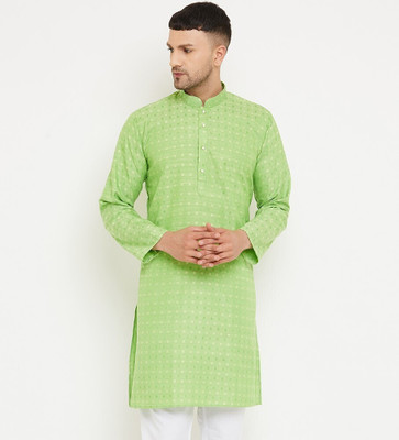 ARMAAN ETHNIC Men Self Design Straight Kurta(Green)