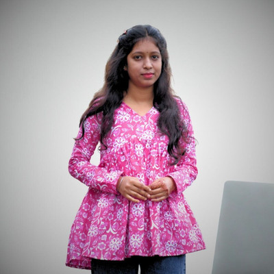 REEMO Women Printed Flared Kurta(Pink, White)