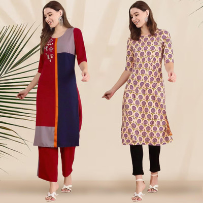 1 Stop Fashion Women Printed A-line Kurta(Multicolor)