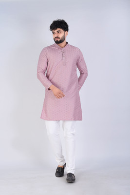 Keton Men Embroidered, Embellished Straight Kurta(Purple)
