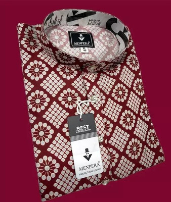 MENTIFIC Men Printed Straight Kurta(Red)
