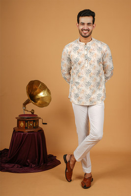 SHUBH HO Men Printed A-line Kurta(Multicolor)
