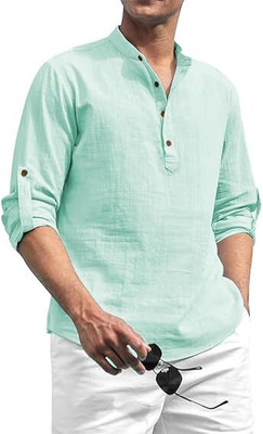 Edinwolf Men Solid A-line Kurta(Blue)