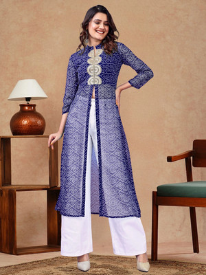 Youthnic Women Printed Frontslit Kurta(Multicolor)