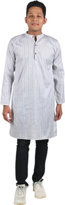 Jammer Boys Solid A-line Kurta(White)
