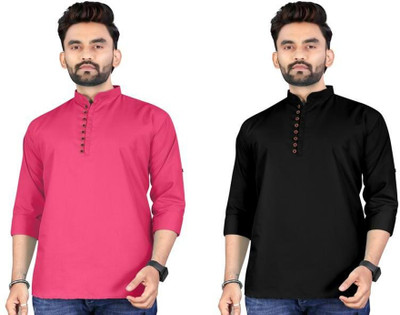 UNIQUE MOMENTS Men Solid A-line Kurta(Multicolor)