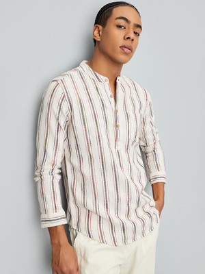 MAX Men Printed A-line Kurta(Beige)