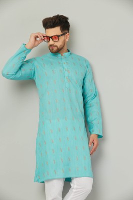 ARMAAN ETHNIC Men Self Design Straight Kurta(Blue)