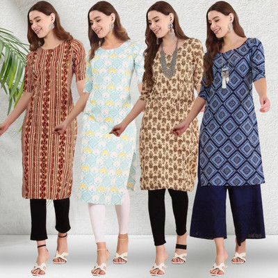 1 Stop Fashion Women Printed A-line Kurta(Multicolor)