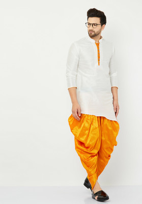ARMAAN ETHNIC Men Self Design Asymmetric Kurta(White)