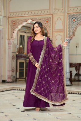 GRISHU COLLLECTION Anarkali Gown(Purple)