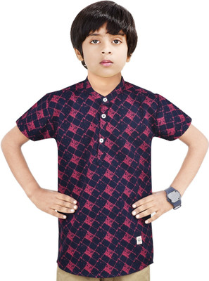 MADE IN THE SHADE Boys Printed Straight Kurta(Purple)