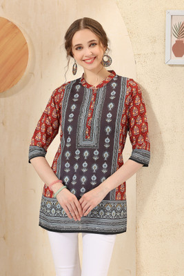 Divastri Women Printed Straight Kurta(Pink)